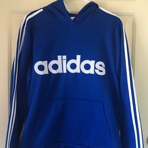 A blue adidas hoodie